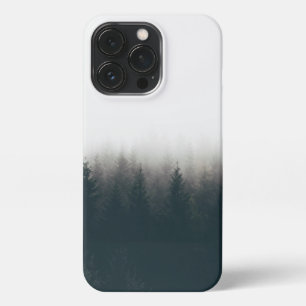 Funda Para iPhone 13 Pro Foggy Forest Pine Mountain Arte estético