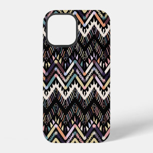 Funda Para iPhone 12 Folclore geométrico Ikat, patrón tribal azteca.