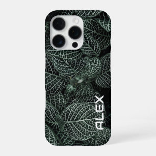 Funda Para iPhone 16 Pro Foliage variado - Hojas verdes oscuras con blanco