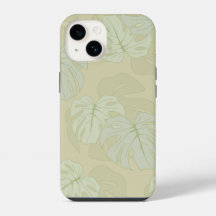 Follaje de Monstera en verde suave