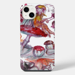 Funda Para iPhone 14 Plus FOLLETO MÁGICO DE HONGOS Fantasía floral roja blan