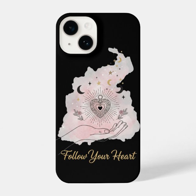 Funda Para iPhone Follow Your Heart - Sacred Heart Celestial Magic (Reverso )