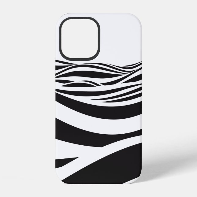 Funda Para iPhone Fondo abstracto de olas. Ilusión óptica 3D- (Reverso )