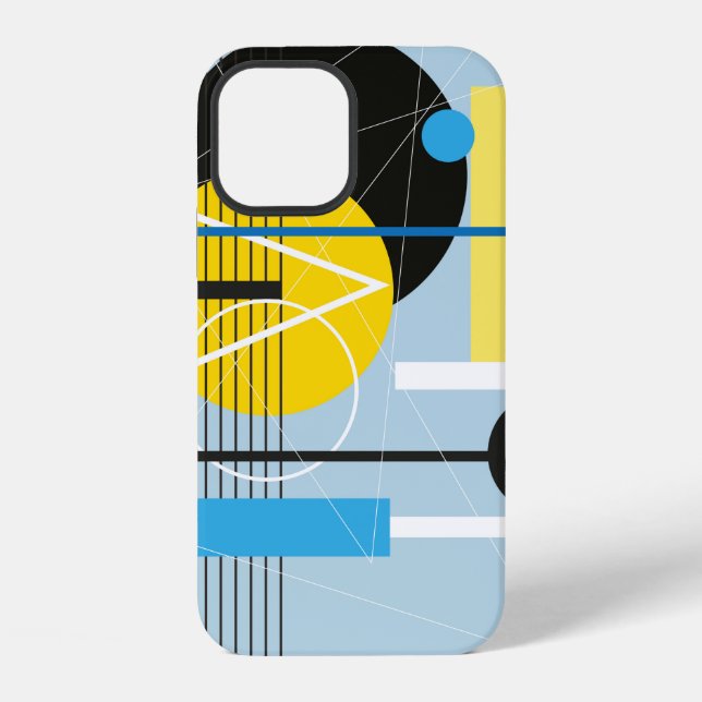 Funda Para iPhone Fondo abstracto multicolor de objetos geométricos (Reverso )