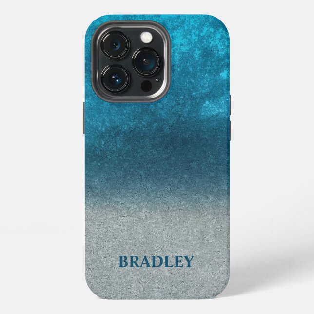 Funda Para iPhone Fondo azul y gris (Reverso )