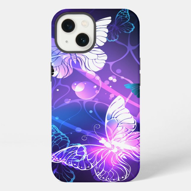 Funda Para iPhone Fondo con mariposas nocturnas (Reverso )