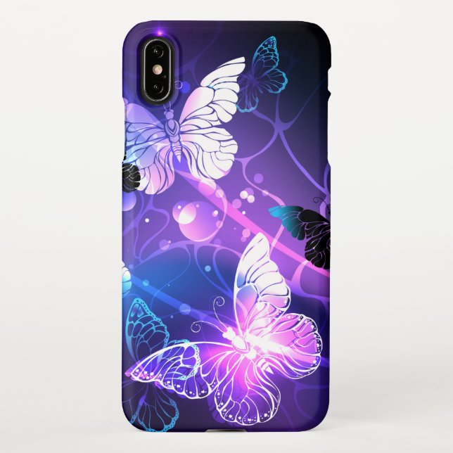 Funda Para iPhone Fondo con mariposas nocturnas (Reverso)