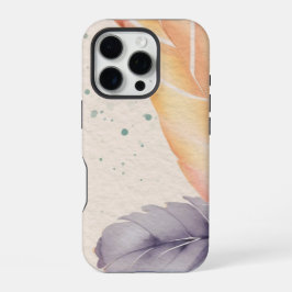 Funda Para iPhone 16 Pro Fondo de Acuarela Floral Abstracto en Papel