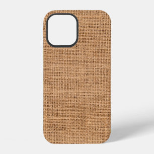 Funda Para iPhone 12 Fondo de arpillera de tela con textura