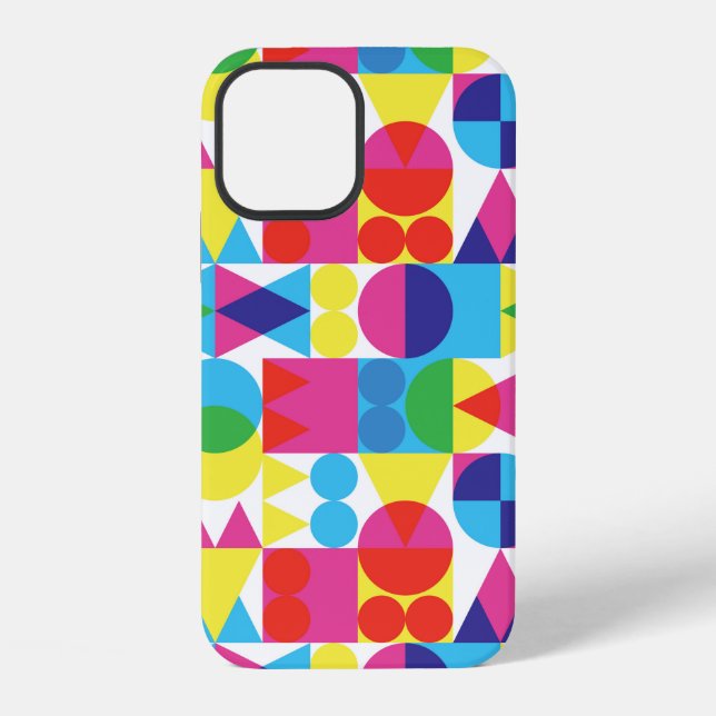Funda Para iPhone Fondo de formas transparentes retro (Reverso )