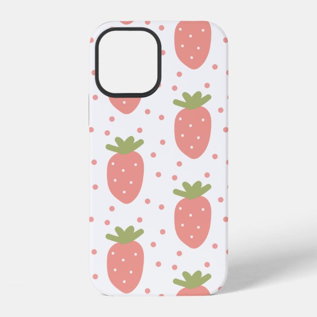 Funda Para iPhone Fondo de fresas frutas (Reverso )