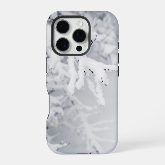 Funda Para iPhone Fondo de invierno con nieve profunda que cae (Reverso )