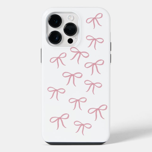 Funda Para iPhone Fondo de lazo rosa (Reverso )