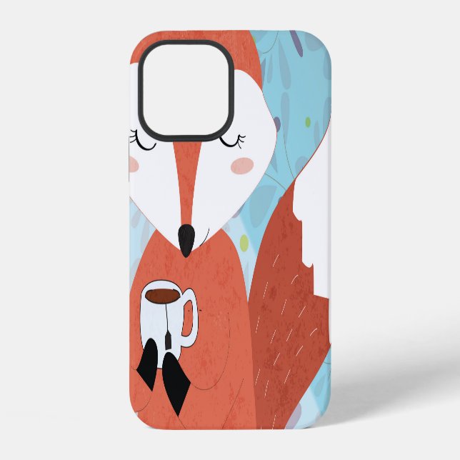 Funda Para iPhone Fondo de Leaf de Adorable Lady Fox (Reverso )
