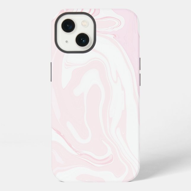 Funda Para iPhone Fondo de mármol rosa elegante (Reverso )