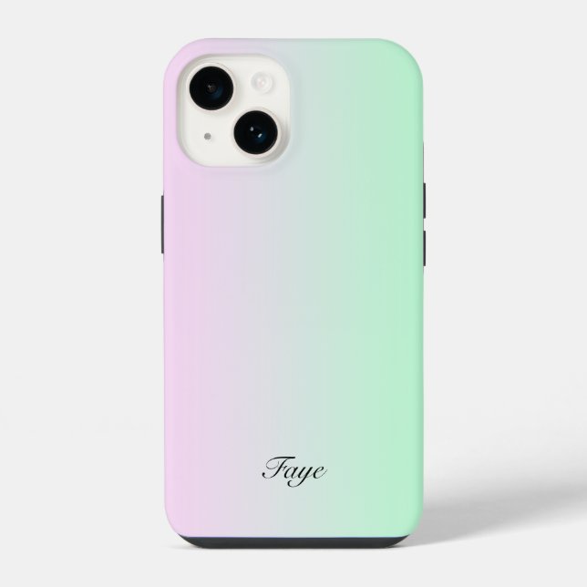 Funda Para iPhone Fondo de nombre con gradiente de arcoíris moderno  (Reverso )