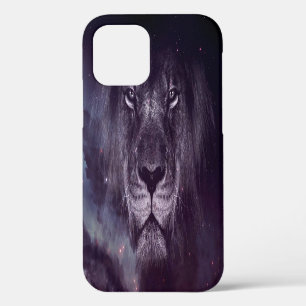 Funda Para iPhone 12 Fondo de pantalla de arte de cara de león de galax
