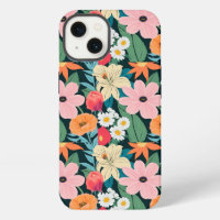 Fondo de pantalla floral ilustrativo beige y color