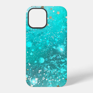 Funda Para iPhone 12 Pro Fondo de papel de aluminio turquesa menta