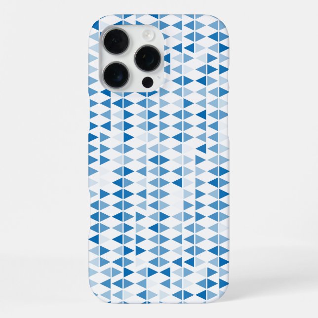 Funda Para iPhone fondo de patrón triangular azul (Reverso )