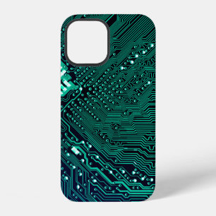 Funda Para iPhone 12 Fondo de placa de circuito electrónico, abstracto,