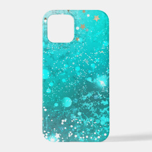 Funda Para iPhone 12 Pro Fondo de Relieve metalizado turquesa de mimbre