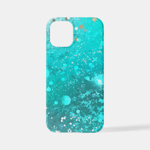 Funda Para iPhone 12 Mini Fondo de Relieve metalizado turquesa de mimbre