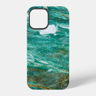Funda Para iPhone 12 fondo de textura de mármol verde o esmeralda