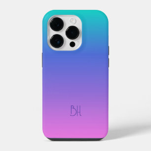 Funda Para iPhone 14 Pro Fondo degradado de color morado, rosa y turquesa