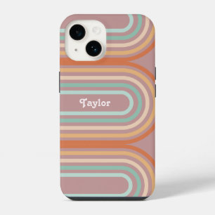 Funda Para iPhone 14 Fondo del Boho Bohemie Pastel Arcoiris Mauve