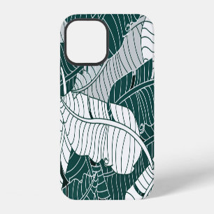 Funda Para iPhone 12 Fondo del patrón de hojas de cosecha