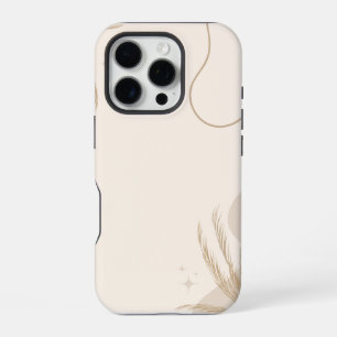 Funda Para iPhone 16 Pro Fondo estético floral marrón beige para Linktree