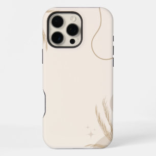 Funda Para iPhone 16 Pro Max Fondo estético floral marrón beige para Linktree