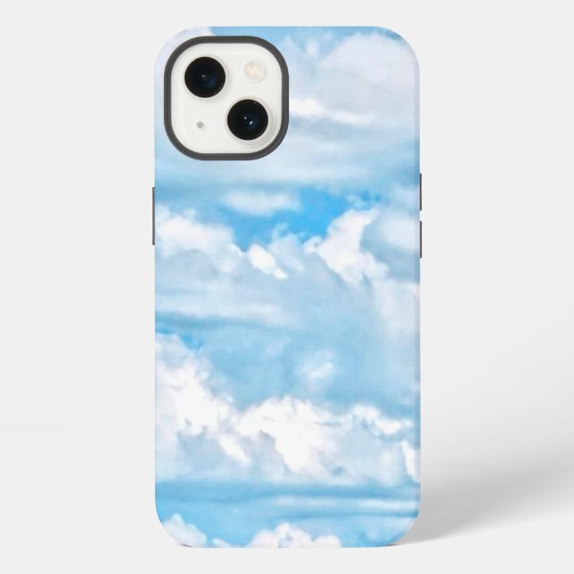 Funda Para iPhone Fondo Feliz de Nubes Soleadas (Reverso )