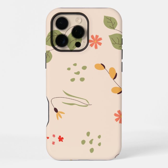 Funda Para iPhone Fondo floral orgánico (Reverso )