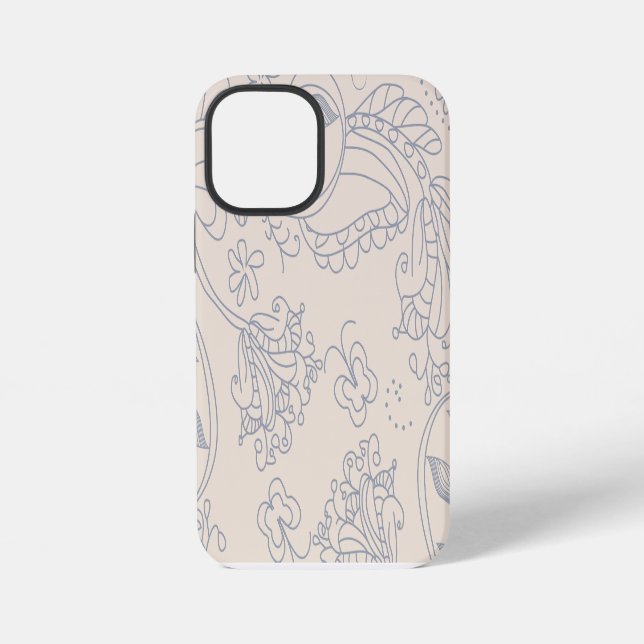 Funda Para iPhone Fondo floral vintage (Reverso )