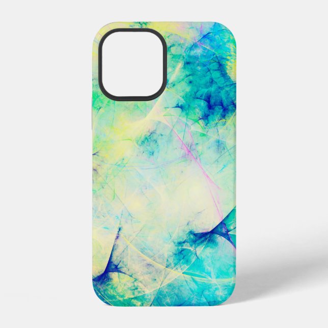 Funda Para iPhone fondo fractal abstracto azul renderizado 3d3d, a (Reverso )