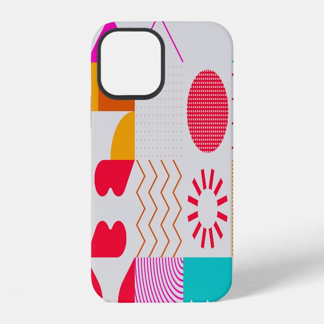 Funda Para iPhone Fondo geométrico de moda de los 80-90 (Reverso )
