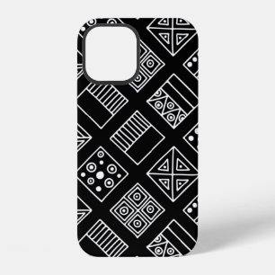 Funda Para iPhone 12 Fondo geométrico en blanco y negro con mano d