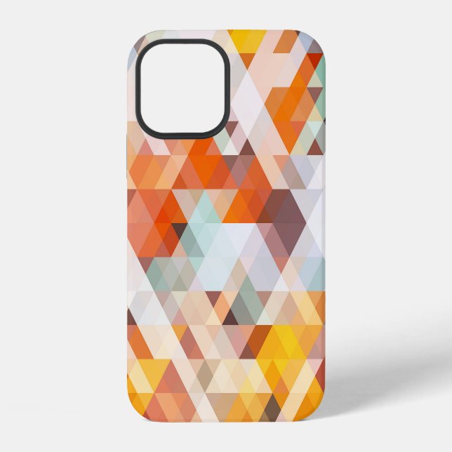 Funda Para iPhone Fondo geométrico poligonal naranja blanco: Fondo g (Reverso )