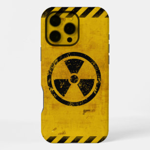 Funda Para iPhone 16 Pro Max Fondo Grunge Peligro Radiación Advertencia iPhone