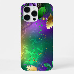 Funda Para iPhone 16 Pro Max Fondo irlandés mardi gras con cuentas