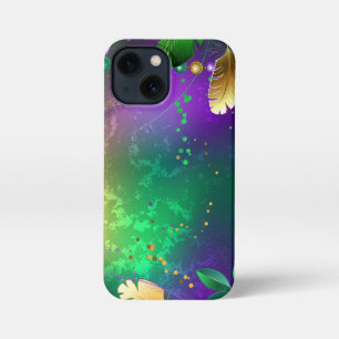 Funda Para iPhone 13 Mini Fondo irlandés mardi gras con cuentas