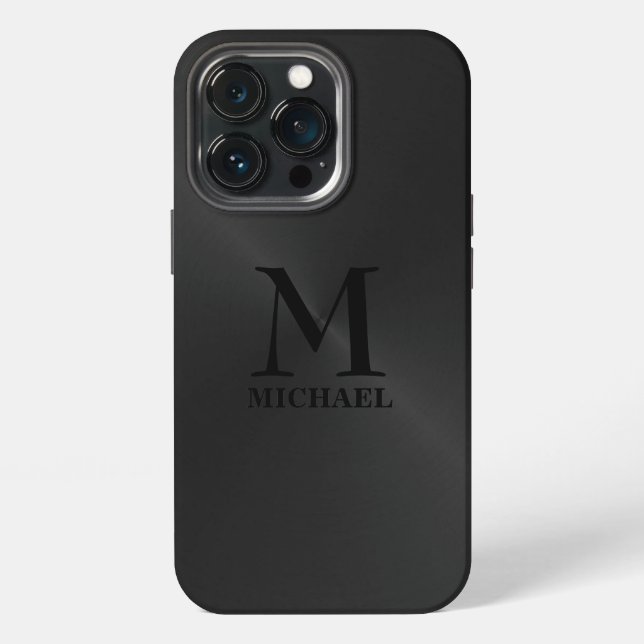 Funda Para iPhone Fondo negro monocromático (Reverso )