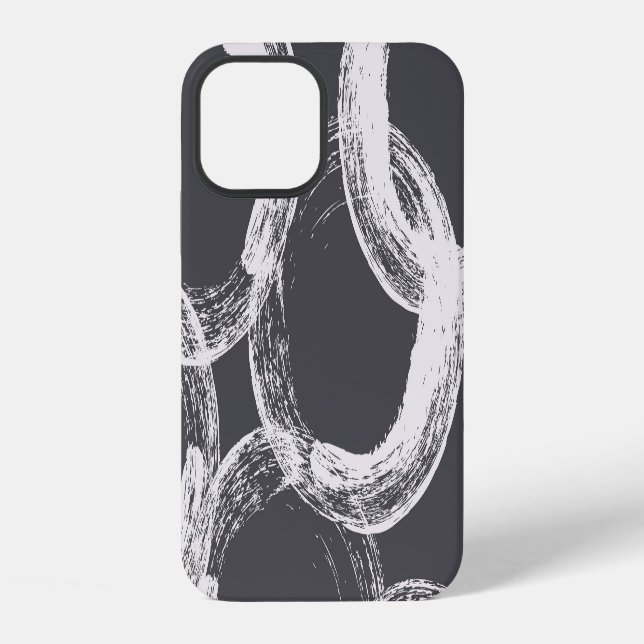 Funda Para iPhone Fondo negro sin foco geométrico de círculo (Reverso )