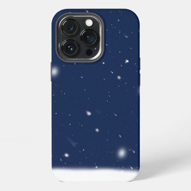 Funda Para iPhone Fondo nocturno nevado (Reverso )