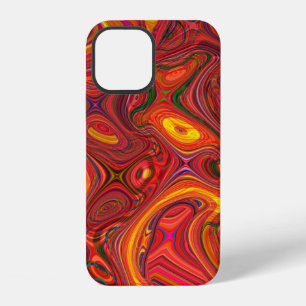 Funda Para iPhone 12 Fondo psicodélico colorido hecho de formas curvas