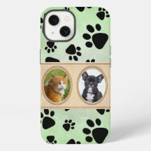 Fondo verde con patas, foto del mascota personaliz