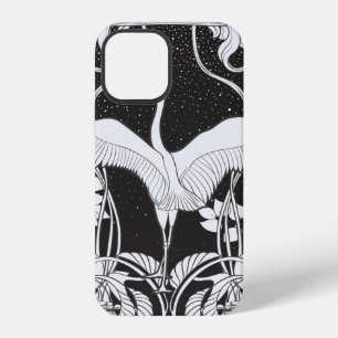 Funda Para iPhone 12 Fondo vintage con flores decorativas y el bir