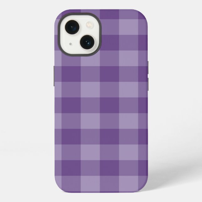 Funda Para iPhone Fondo violeta a cuadros (Reverso )
